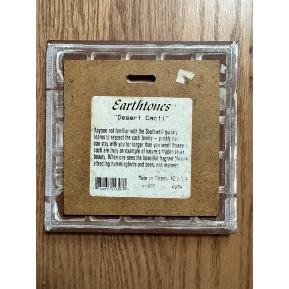 Desert Cacti Cactus Southwest Decorative Tile 6 X 6 Inch Trivet 1995 Earthtones - Picture 2 of 3
